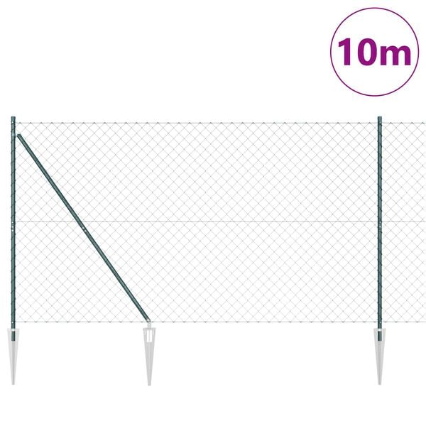 vidaXL Fence Post Green 32.81 x 5.25 ft (2.36 x 2.36 in mesh)