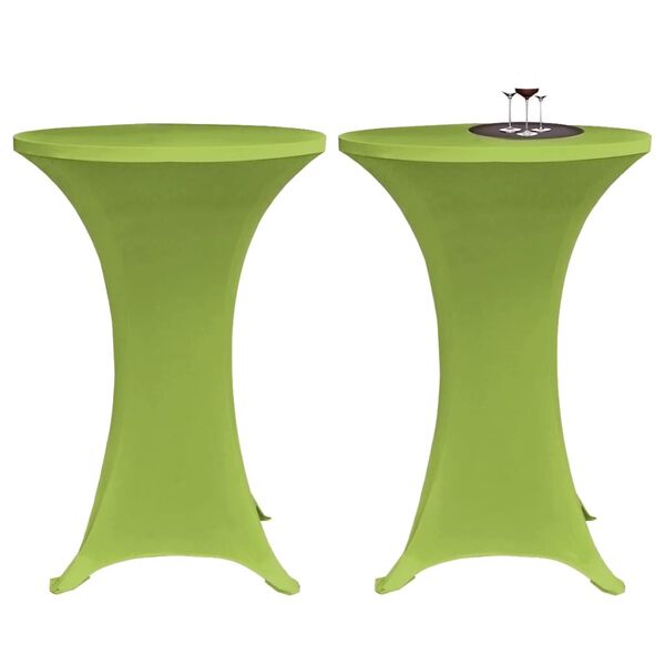 vidaXL Table Cover Set of 2 Apple Green 90% Polyester, 10% Elastane