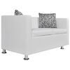 vidaXL Sofa Set Armchair and 2-Seater White Faux Leather