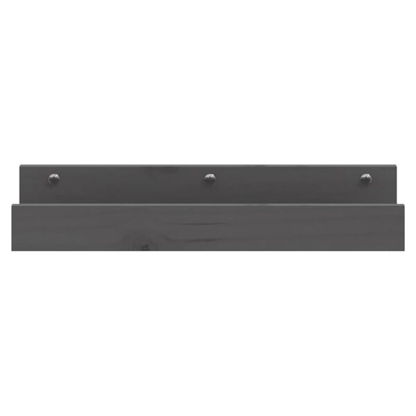 vidaXL Wall Shelf Grey Solid Pine Wood Medium Decorative Inlays