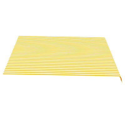 vidaXL Replacement Fabric for Awning Yellow and White 13.1'x11.5'
