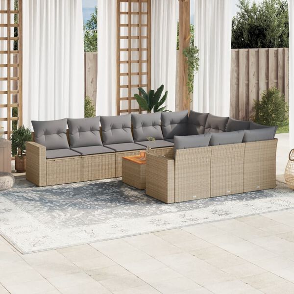 vidaXL Garden Sofa Set Mix beige, Light grey