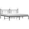 vidaXL Metal Bed Frame without Mattress with Headboard Black 78.7"x78.7"