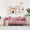 vidaXL Sofa Pink Velvet (100% polyester), plywood, solid wood 3-Seater