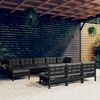 vidaXL Garden Lounge Set Black Solid Pinewood Large Modular