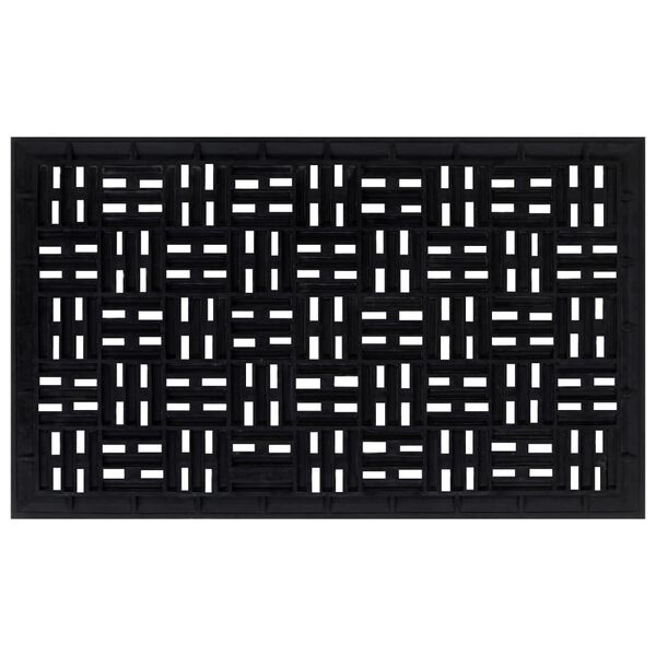 vidaXL Door Mat Black Rubber 17.7x29.5 in Door Mat Rectangular