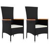 vidaXL Garden Lounge Set Black PE rattan Removable Covers