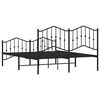 vidaXL Bed Frame Black Powder-Coated Steel King Bed Frame Rectangular