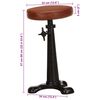vidaXL Bar Stool Brown Genuine goat leather, cast iron Adjustable
