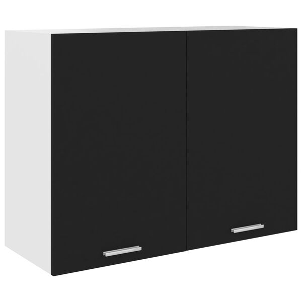 vidaXL Hanging Cabinet Black Engineered wood Medium Hanging Cabinet