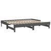 vidaXL Day Bed Gray Solid Pinewood Double Extendable Day Bed
