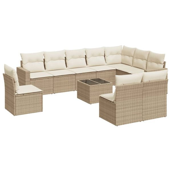 vidaXL Garden Sofa Set Beige