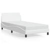 vidaXL Bed Frame White Faux leather, metal, plywood, engineered wood