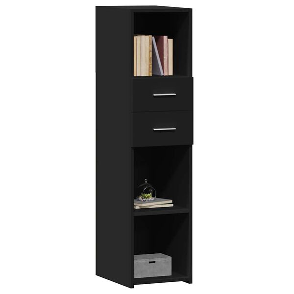 vidaXL Highboard Black Engineered wood Tall Highboard Rectangular
