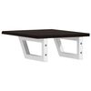vidaXL Basin Shelf Dark brown and white Solid oak wood and steel