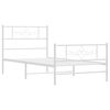 vidaXL Bed Frame White Powder-coated steel Twin Bed Frame Rectangular