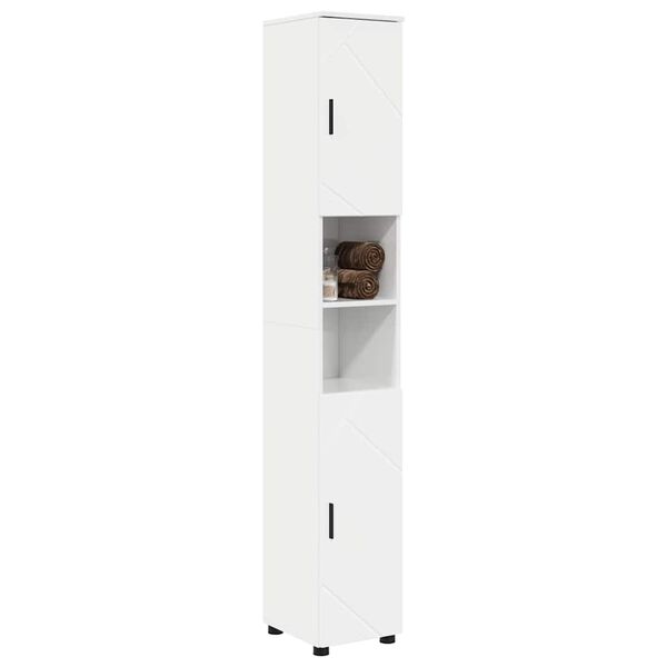 vidaXL Bathroom Tall Cabinet High gloss white 30 x 35 x 192 cm