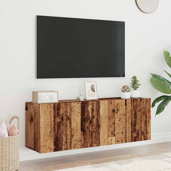 vidaXL TV Cabinet Set of 2 Old Wood Engineered Wood