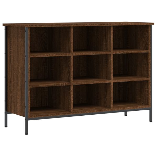 vidaXL Shoe Cabinet Brown Oak Engineered Wood Medium Industrial