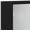 vidaXL Bathroom Mirror Cabinet Black Oak 23.62 x 4.72 x 17.72 in