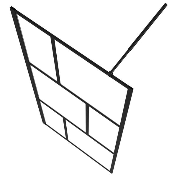 vidaXL Walk-in Shower Wall with Tempered Glass Black 31.5"x76.8"