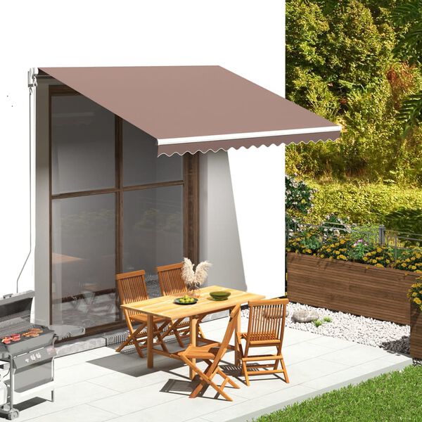 vidaXL Replacement Awning Fabric Brown 100% Polyester with PU coating