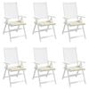 vidaXL Chair Cushion Set of 6 Cream Oxford fabric (100% polyester)