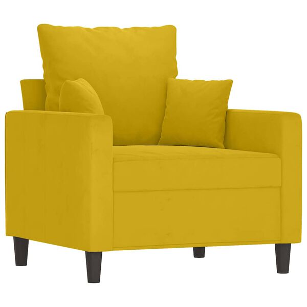 vidaXL Sofa Set Yellow Velvet Multiple Sizes Sofa Set Rectangular