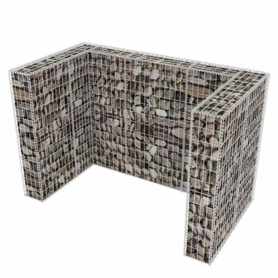 vidaXL Gabion Double Wheelie Bin Surround Steel 70.9"x39.4"x47.2"