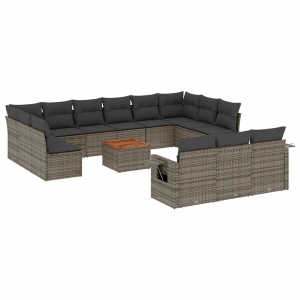 vidaXL Garden Sofa Set Grey