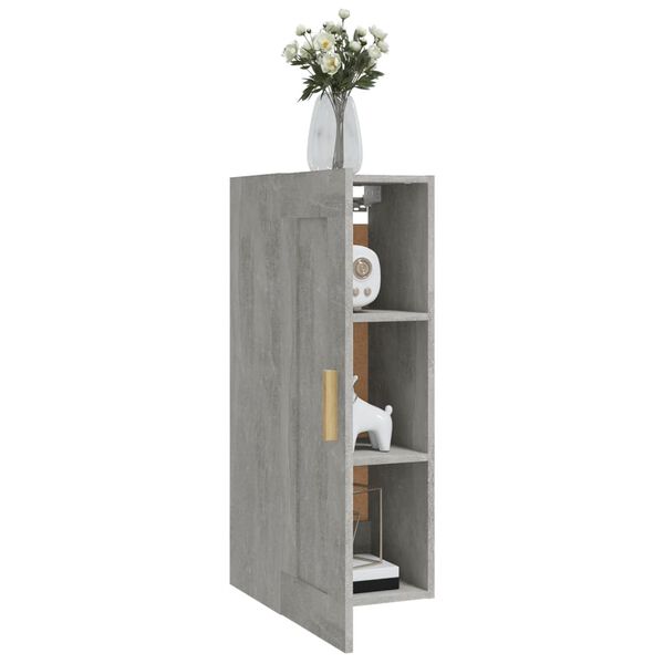 vidaXL Wall Cabinet Concrete grey Engineered wood 13.8x13.4x35.4 in