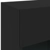 vidaXL TV Wall Cabinet Black Engineered wood Medium TV Wall Cabinet