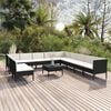 vidaXL Garden Lounge Set Black and Cream White
