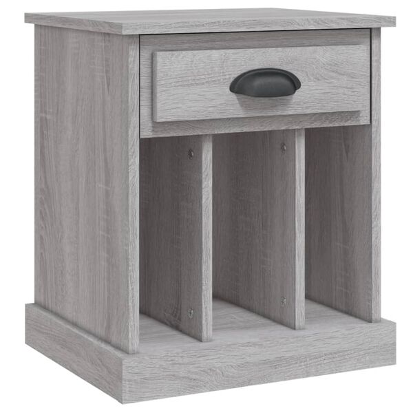 vidaXL Bedside Cabinet Grey Sonoma Engineered Wood Compact