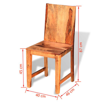 vidaXL Dining Chairs 4 pcs Solid Sheesham Wood