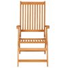 vidaXL Garden Chair Set of 2 Teak Sanded teak hardwood, Fabric Standard