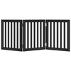 vidaXL Dog Gate Set of 3 Black Poplar Wood Medium Foldable Dog Gate