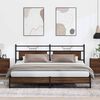 vidaXL Bed Frame Brown Oak Steel, Engineered Wood 76 x 80 in Bed Frame