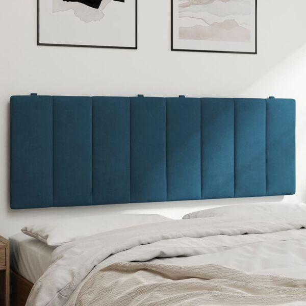 vidaXL Headboard Cushion Blue Velvet 55.1 in Adjustable Armrests