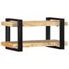 vidaXL Wall Shelf Natural Wood Mango Wood, Iron Medium Wall Shelf