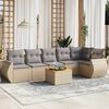 vidaXL Garden Sofa Set Beige PE rattan Large Modular Garden Sofa Set