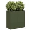 vidaXL Planter Olive Green Cold-Rolled Steel Large Durable Rectangular