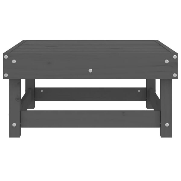 vidaXL Garden Footstool Grey Solid Pine Wood Standard Modular