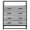 vidaXL Drawer Cabinet Gray Sonoma Engineered wood, metal Medium