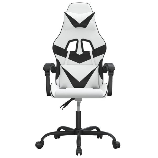 vidaXL Gaming Chair White and Black Faux Leather
