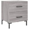 vidaXL Bedside Cabinet Set of 2 Grey Sonoma Engineered wood, iron
