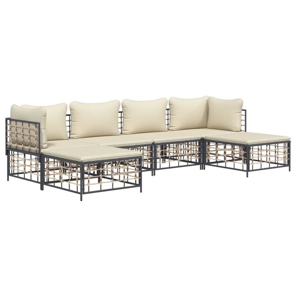 vidaXL Garden Lounge Set Anthracite, Beige