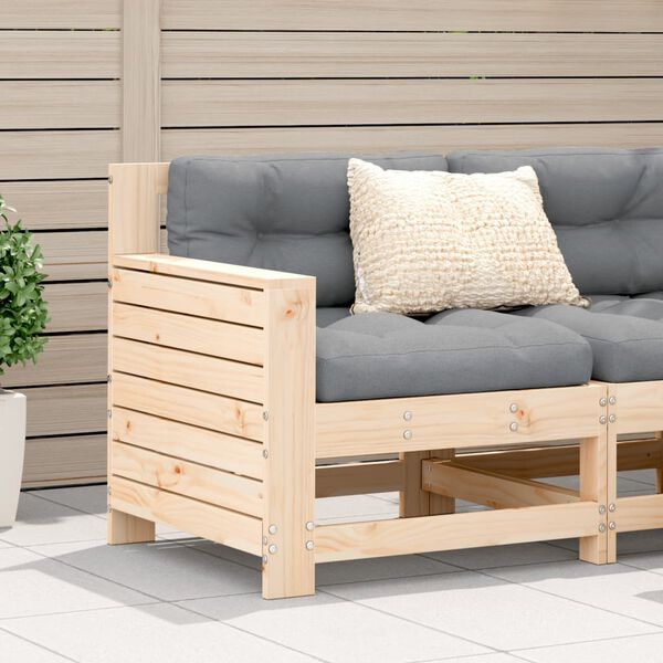 vidaXL Garden Sofa Anthracite Solid Pine Wood Small Modular