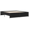 vidaXL Bed Frame Black Engineered wood, steel Double Bed Modern