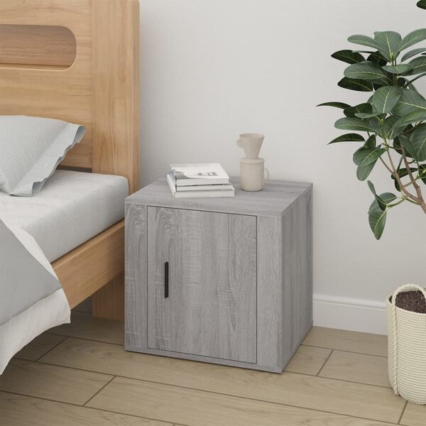vidaXL Bedside Cabinet Grey Sonoma Engineered wood Medium